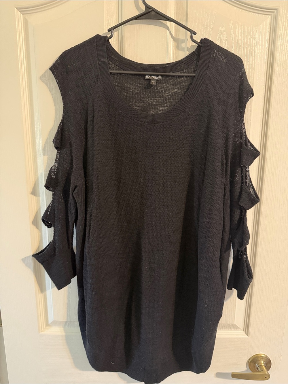 Express Black Cold Shoulder with Sleeve Ties